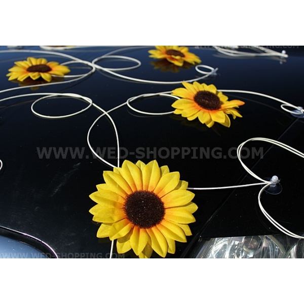 Tournesols avec ventouses Deco Voiture de Mariage