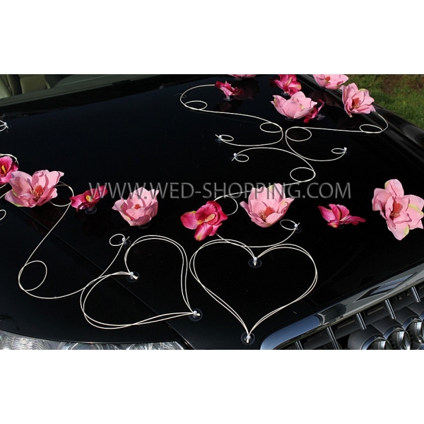 Décoration florale voiture mariage