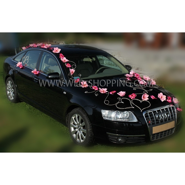 Mariage Kit de décoration de voiture Magnolias roses et Orchidées