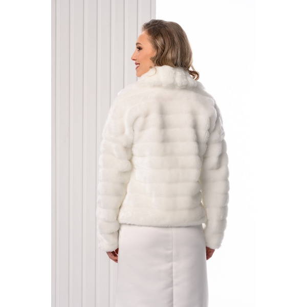 Veste pour mariage fausse fourrure blanc