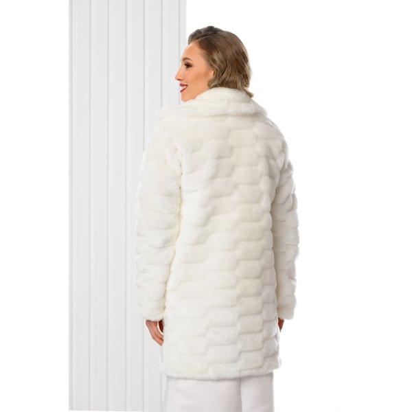 Manteau pour mariage fausse fourrure de vison blanc