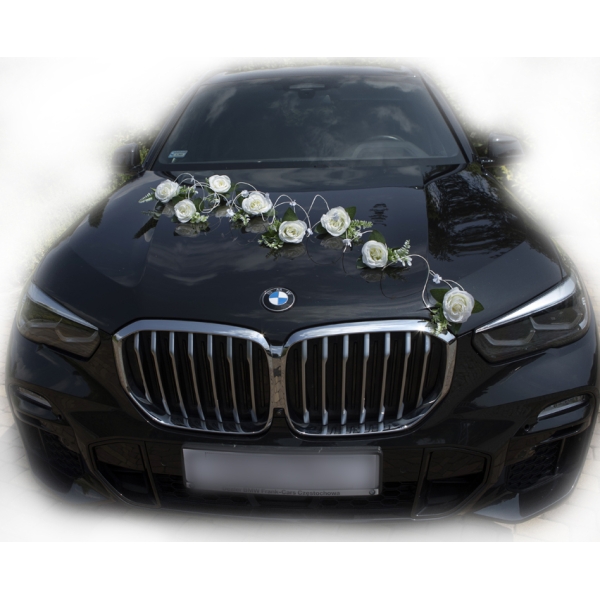 Cœur floral roses ivoire avec ventouses