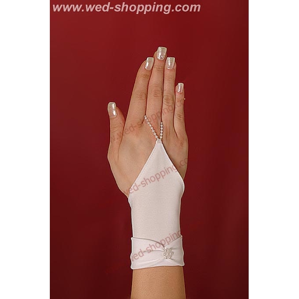 Gants courts avec un noeud, blancs ou  écrus