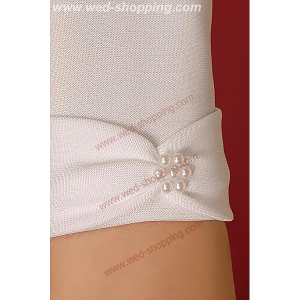 Gants courts avec un noeud, blancs ou  écrus