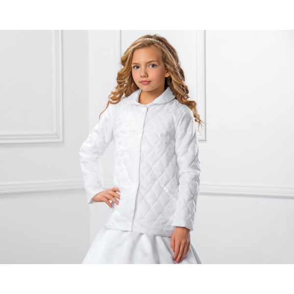 Manteau matelassé  pour fille mariage blanc ivoire