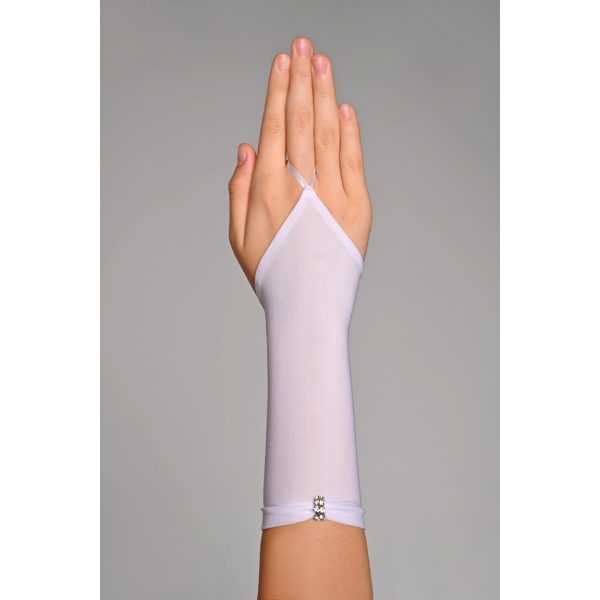 Mitaines de cérémonie pour fille avec strass