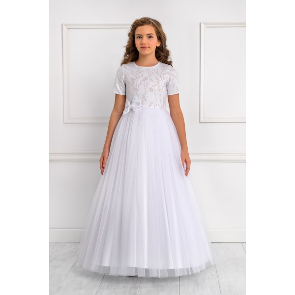 Robe de cérémonie enfant Satin et Tulle et Cristaux
