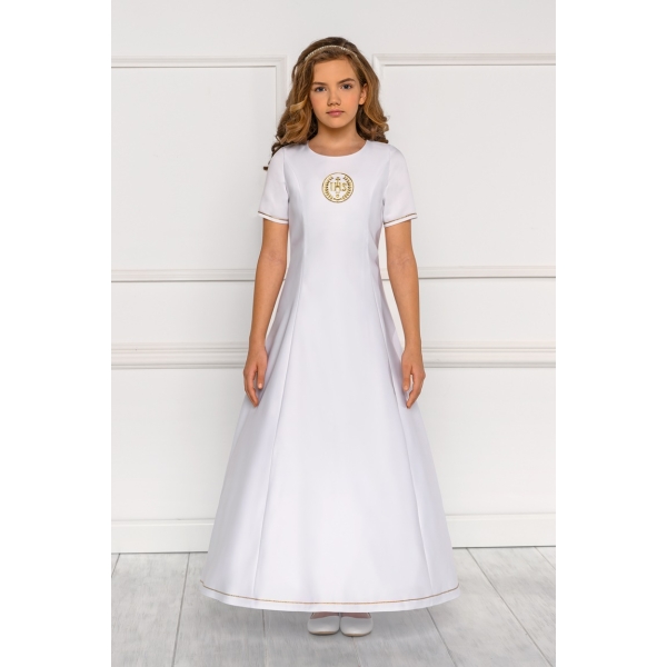 Robe de Première Communion pour fille 10 ans avec IHS
