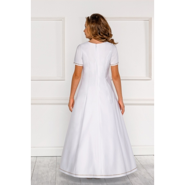 IHS Robe de Première Communion en satin pour fille 10 ans