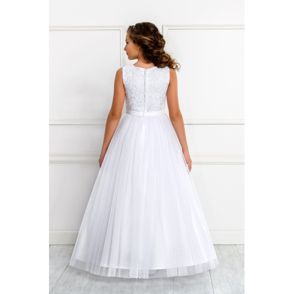 Robe decérémonie en tulle et dentelle pour fille 8-12
