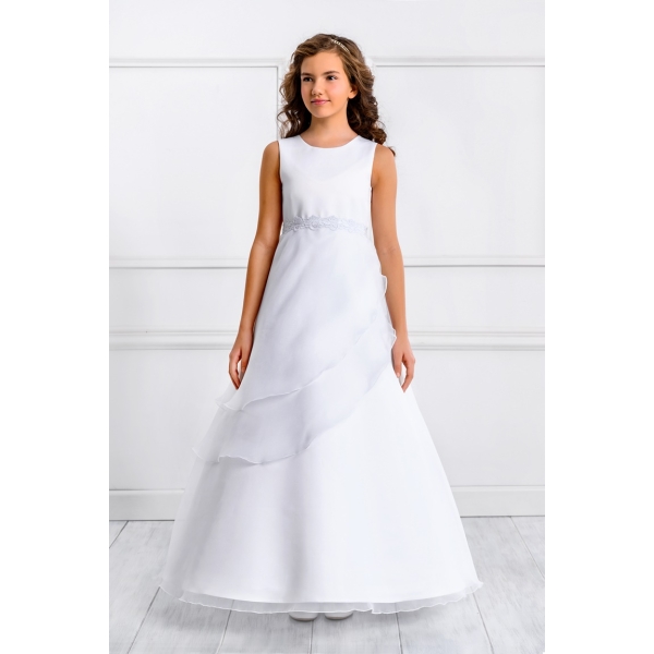 Robe de communion satin et organza  7 ans
