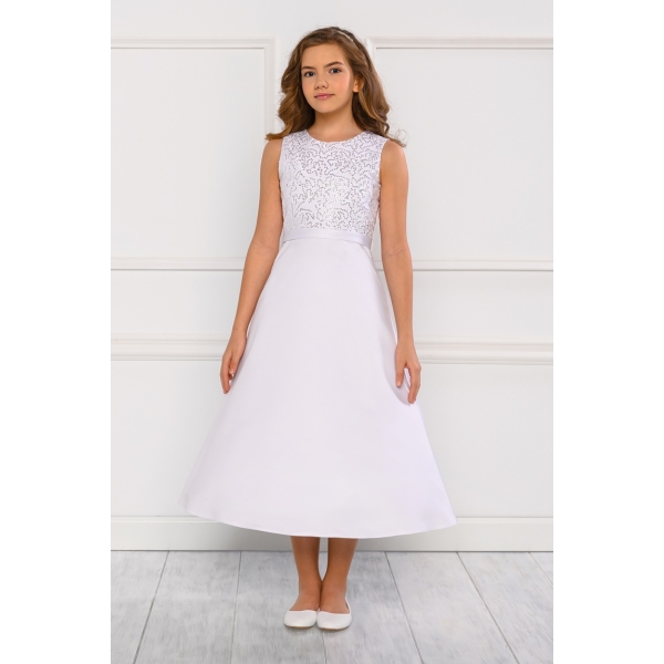 Robe de communion Satin et Tulle avec sequins