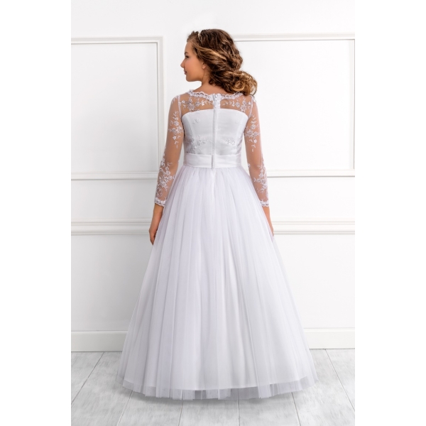 Robe de communion Satin et Tulle brodé