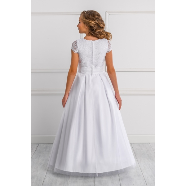 Robe de communion Satin Tulle et Broderie