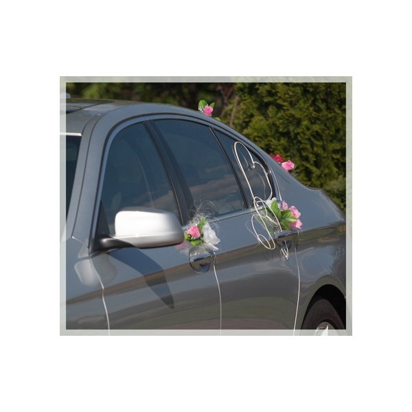 Rose Élégance - décoration pour voiture de mariage