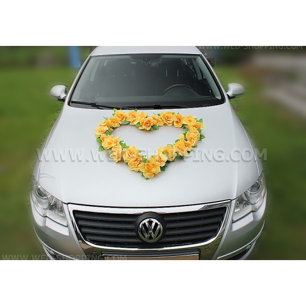 Les roses jaunes pour voiture