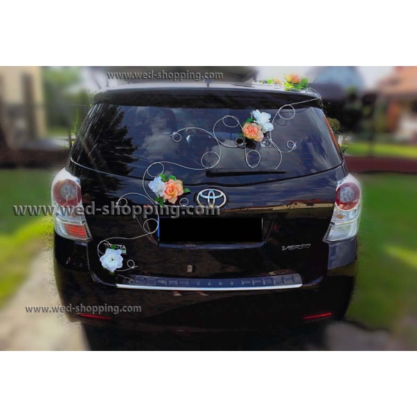 Décoration voiture mariage kit roses