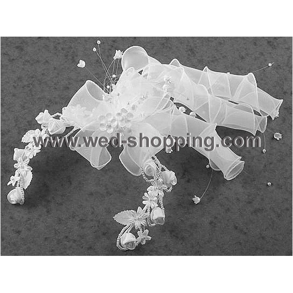 Couronne ronde ivoire ruban organza