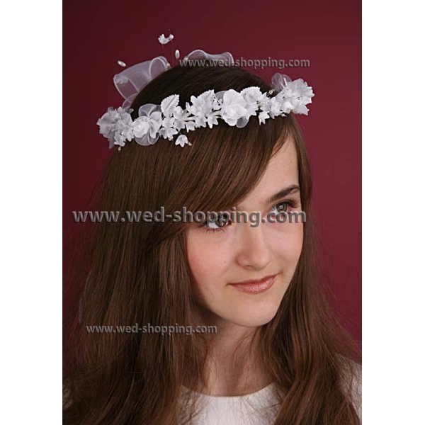 Couronne ronde ivoire ruban