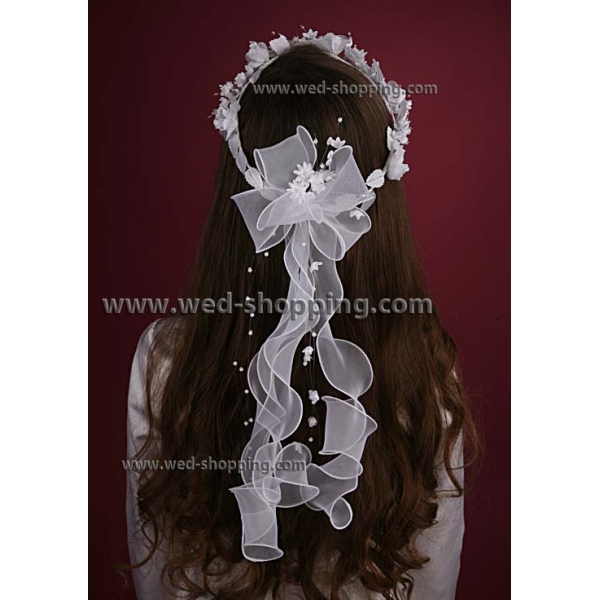 Couronne ronde ivoire ruban