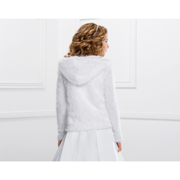 manches longues veste fausse fourrure motifs de petites roses