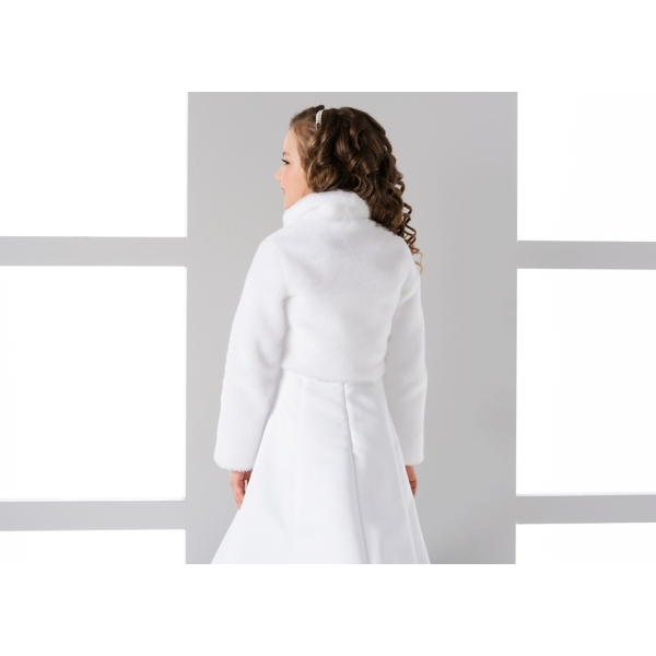 Manches longues, col montant veste Communion fille