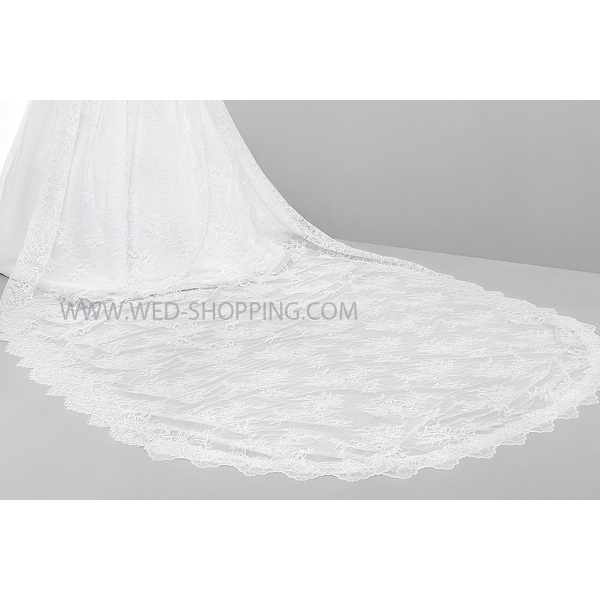 Voile mariée long entier en dentelle