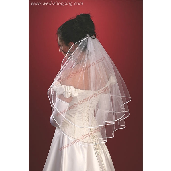 Voile deux couches, bordure en ruban