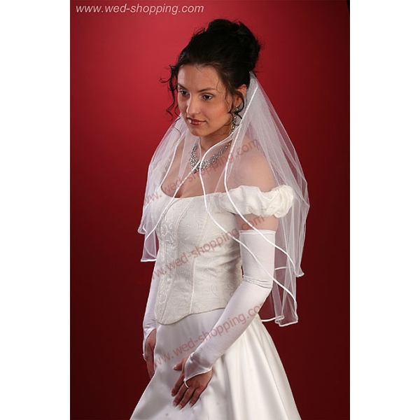 Voile deux couches, bordure en ruban