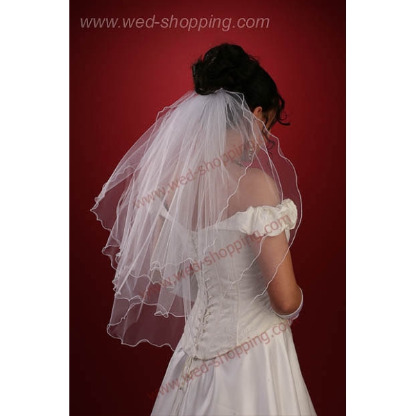 Voile de Mariée trois couches - finition ajourée