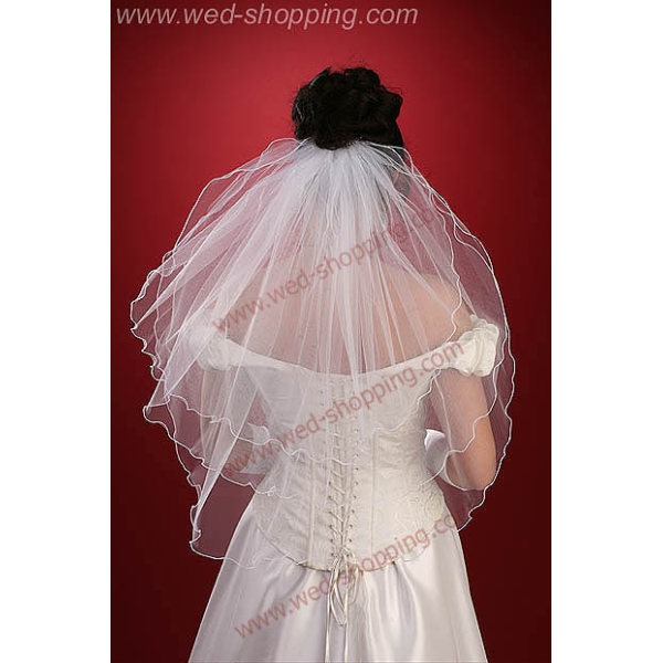 Voile de Mariée trois couches - finition ajourée