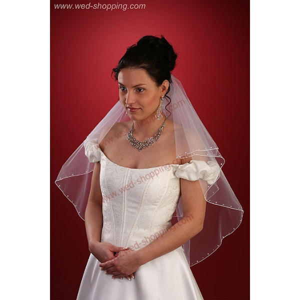 Voile avec cristaux et petites perles Swarovski