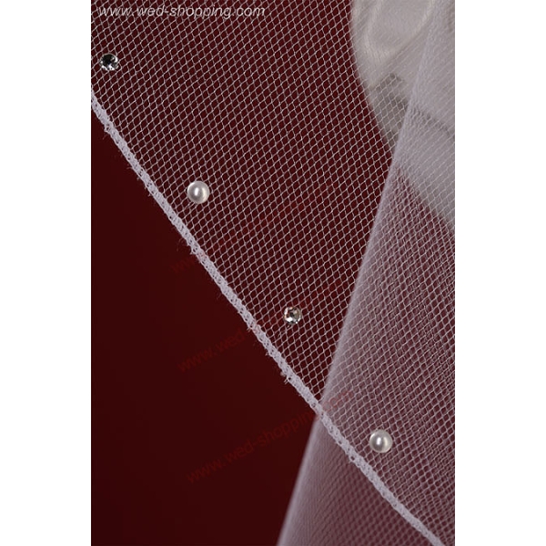 Voile avec cristaux et petites perles Swarovski