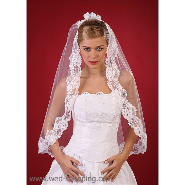 Voile Espagnol avec dentelle - 80 cm