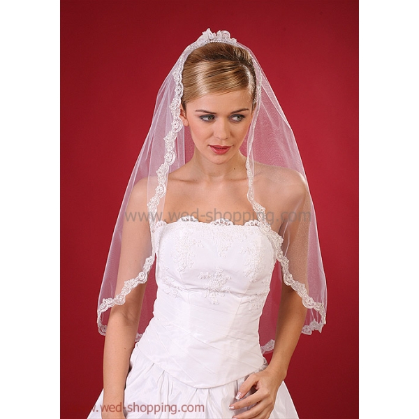 Voile avec dentelle - 80 cm