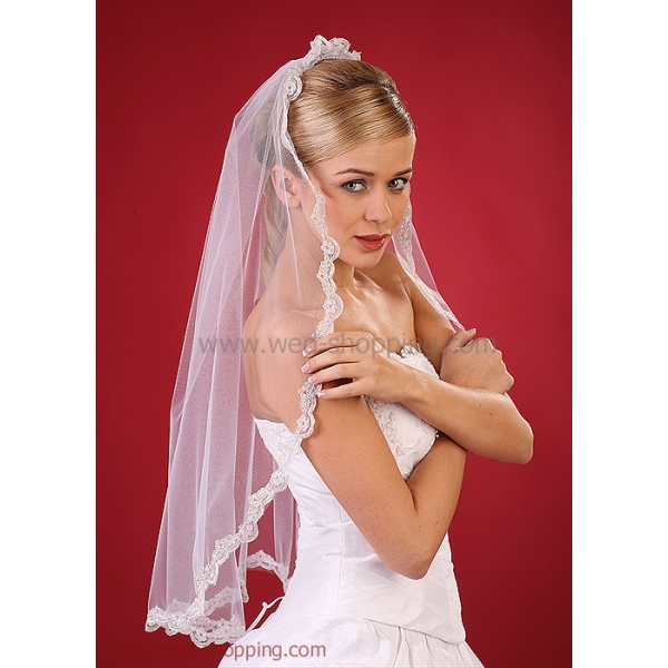 Voile avec dentelle - 80 cm