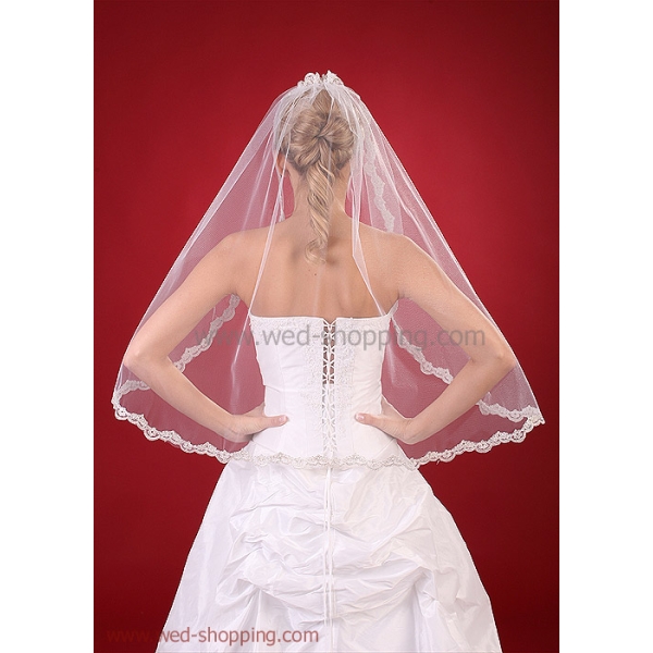 Voile avec dentelle - 80 cm