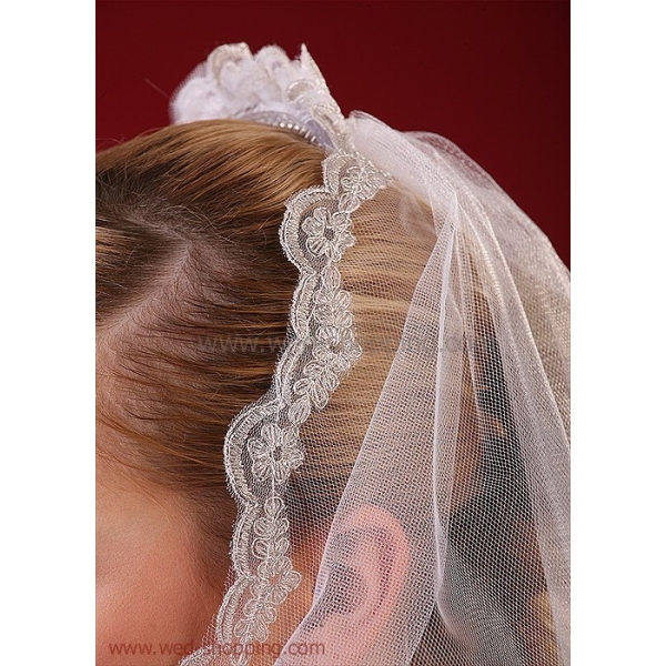 Voile avec dentelle - 80 cm