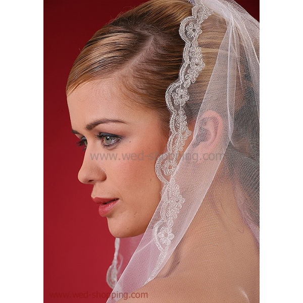 Voile avec dentelle - 80 cm