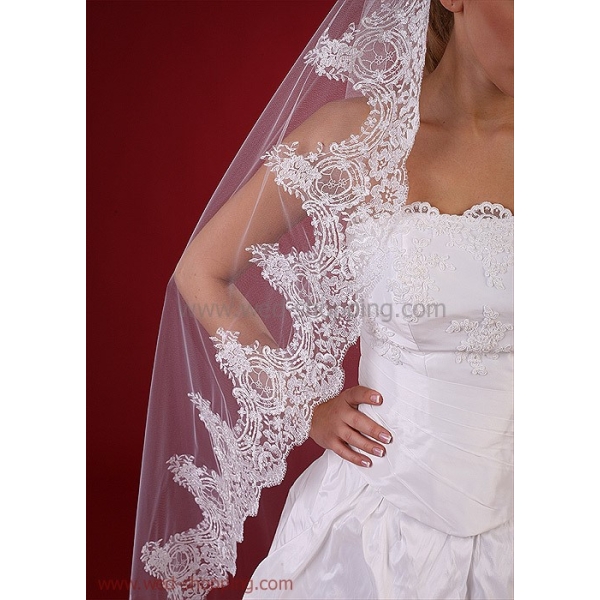 Voile de mariée - long avec dentelle