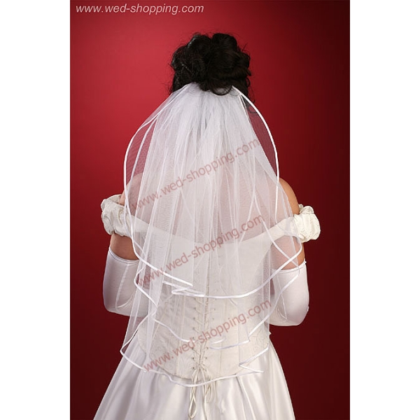 Voile trois couches- bordure en ruban