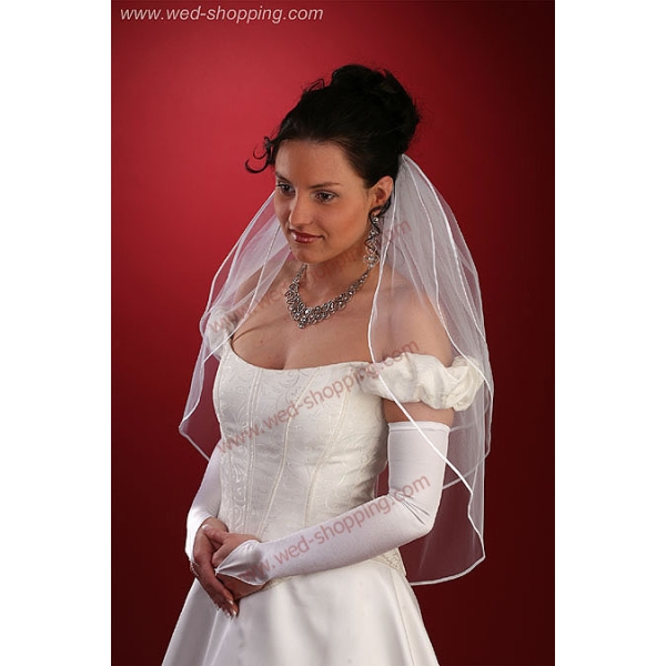 Voile trois couches- bordure en ruban