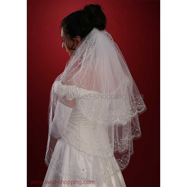 Voile de mariée brodé