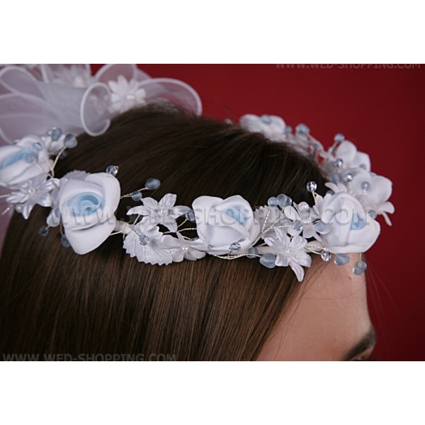Blanc et bleu couronne de communion
