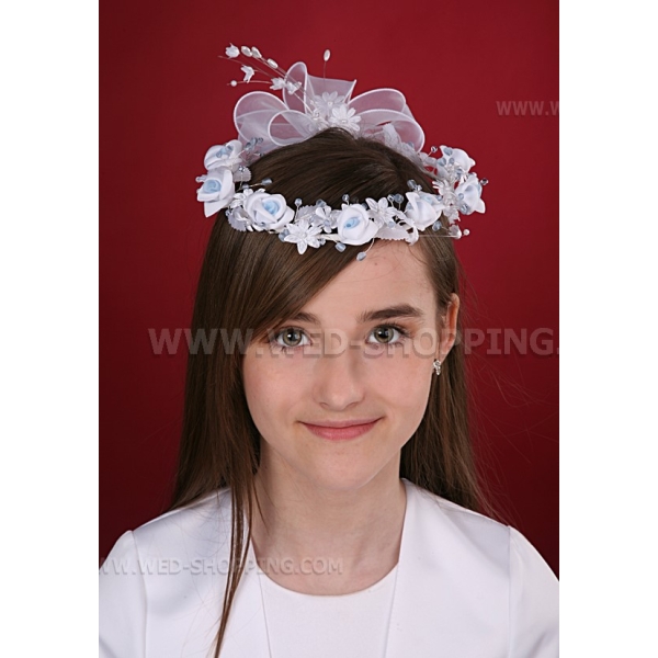 Blanc et bleu couronne de communion