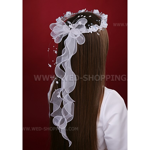 Blanc et bleu couronne de communion